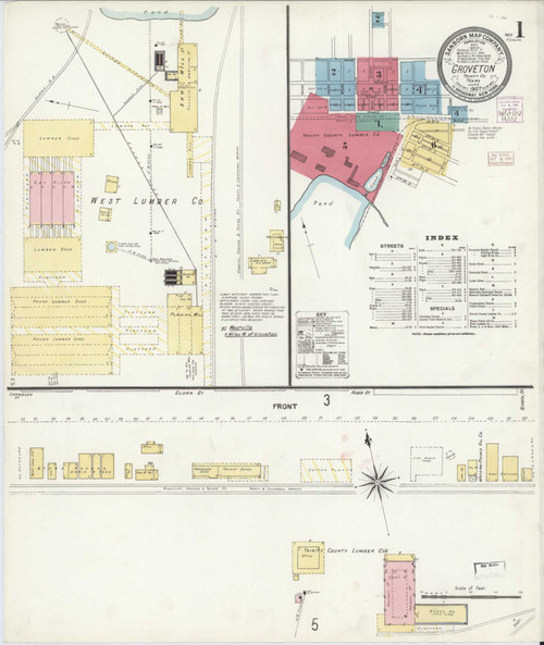 Groveton Texas 1907 - Fire Insurance Index - Old Map Reprint