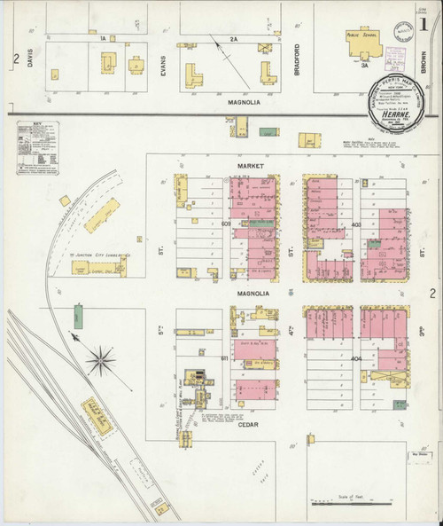 Hearne Texas 1901 - Fire Insurance Index - Old Map Reprint