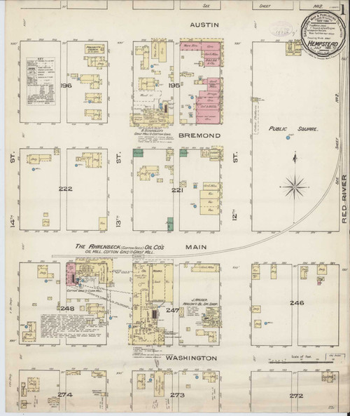 Hempstead Texas 1885 - Fire Insurance Index - Old Map Reprint