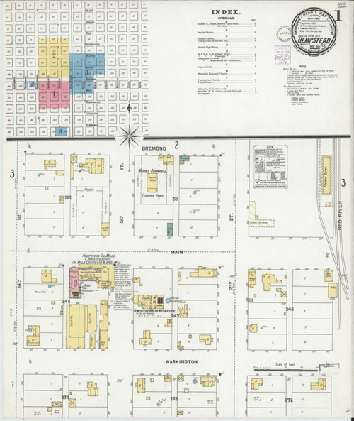 Hempstead Texas 1901 - Fire Insurance Index - Old Map Reprint