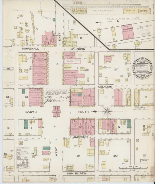 Henderson Texas 1885 - Fire Insurance Index - Old Map Reprint