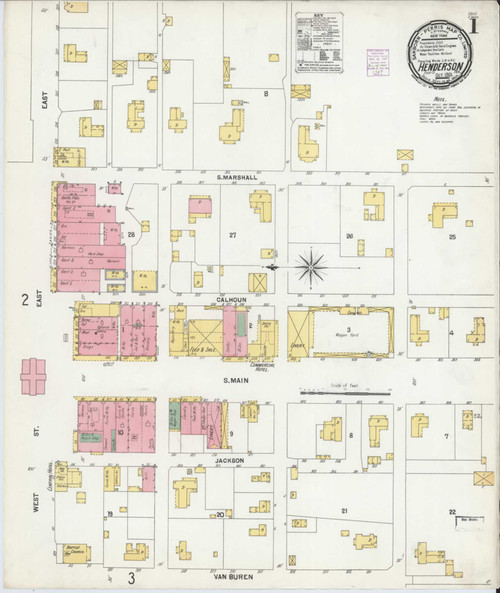 Henderson Texas 1901 - Fire Insurance Index - Old Map Reprint