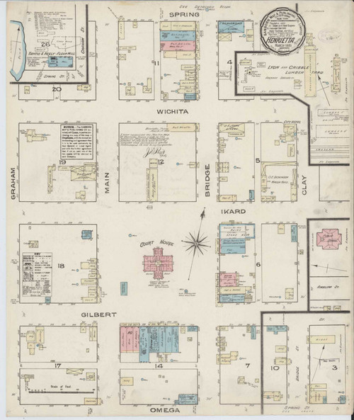 Henrietta Texas 1885 - Fire Insurance Index - Old Map Reprint