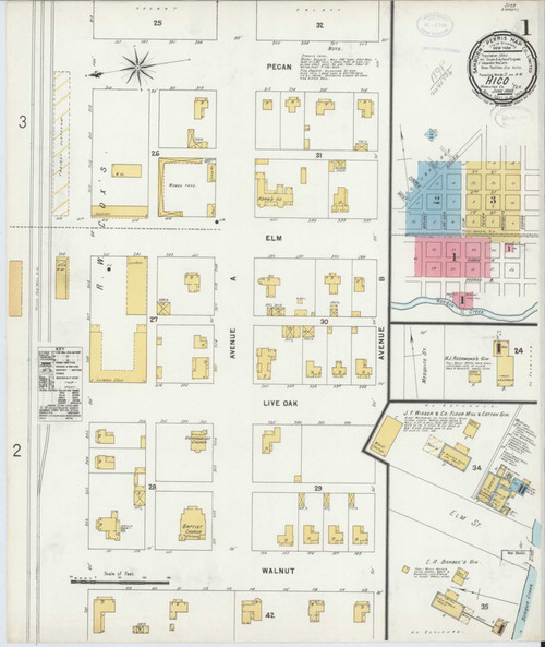 Hico Texas 1898 - Fire Insurance Index - Old Map Reprint