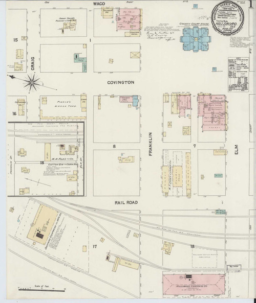 Hillsboro Texas 1891 - Fire Insurance Index - Old Map Reprint