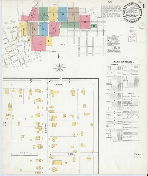 Hillsboro Texas 1900 - Fire Insurance Index - Old Map Reprint