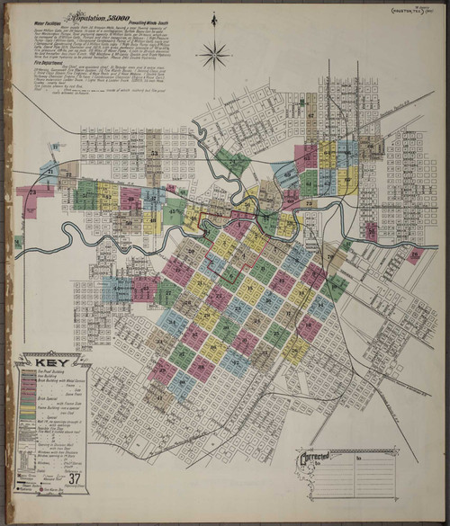 Houston Texas 1896 - Fire Insurance Index - Old Map Reprint