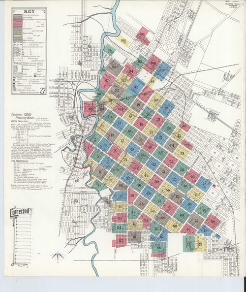 Houston Texas 1907 V1 - Fire Insurance Index - Old Map Reprint