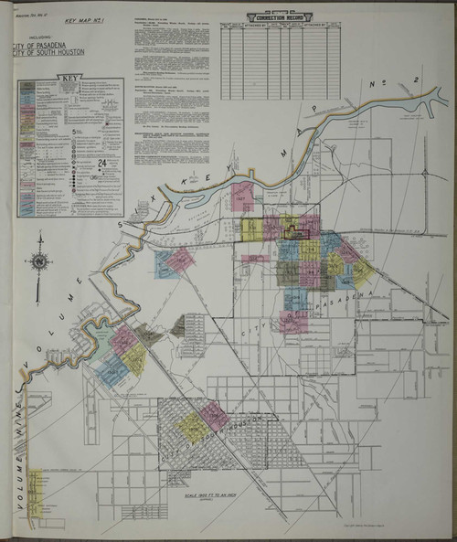 Houston Texas 1946 V12 - Fire Insurance Index - Old Map Reprint
