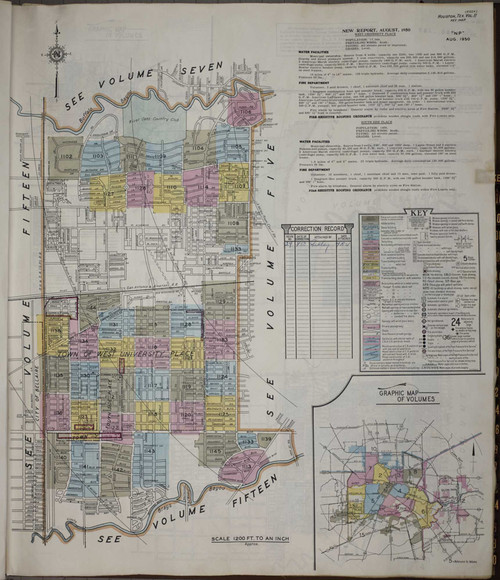 Houston Texas 1950 V11 - Fire Insurance Index - Old Map Reprint
