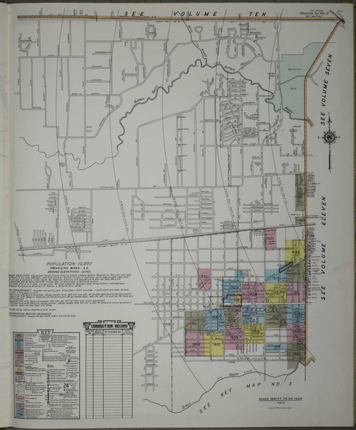 Houston Texas 1950 V15 - Fire Insurance Index - Old Map Reprint