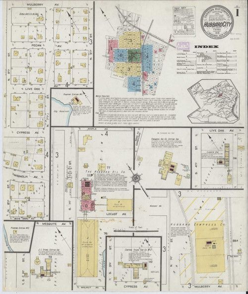 Hubbard Texas 1916 - Fire Insurance Index - Old Map Reprint