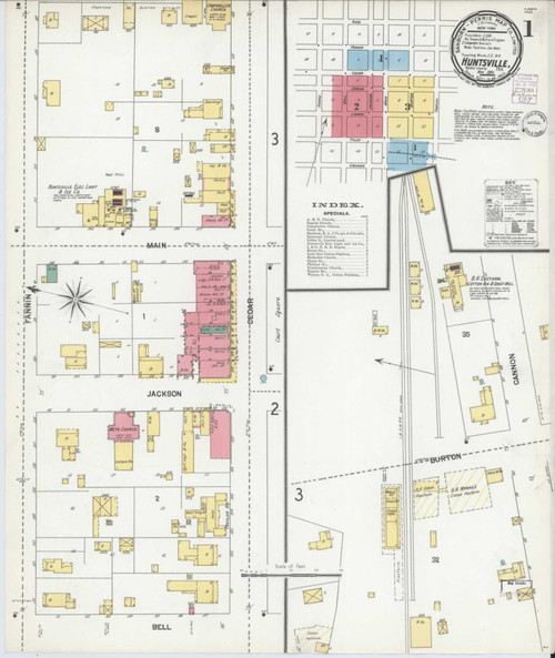 Huntsville Texas 1901 - Fire Insurance Index - Old Map Reprint