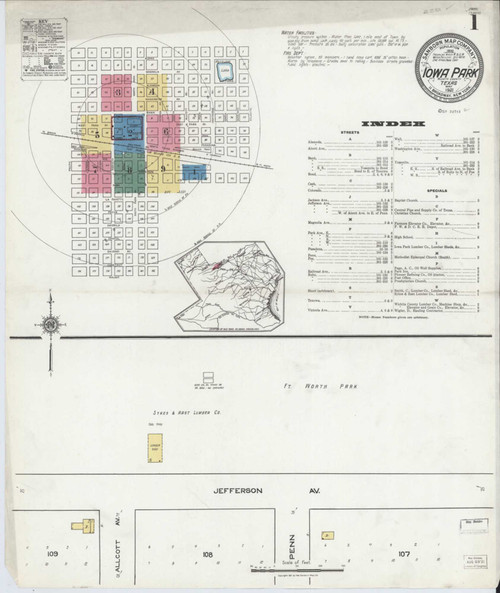 Iowa Park Texas 1921 - Fire Insurance Index - Old Map Reprint