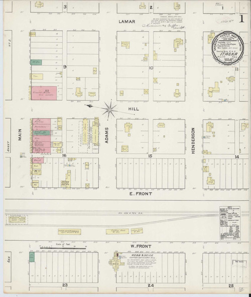 Itasca Texas 1891 - Fire Insurance Index - Old Map Reprint