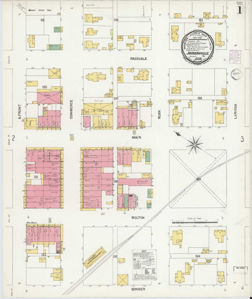 Jacksonville Texas 1901 - Fire Insurance Index - Old Map Reprint