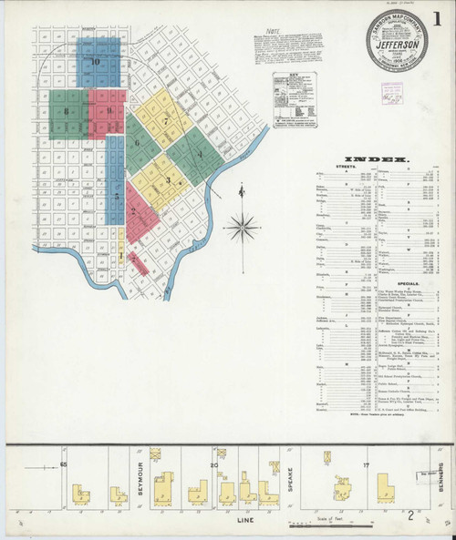 Jefferson Texas 1906 - Fire Insurance Index - Old Map Reprint