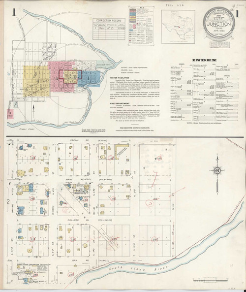Junction Texas 1942 - Fire Insurance Index - Old Map Reprint