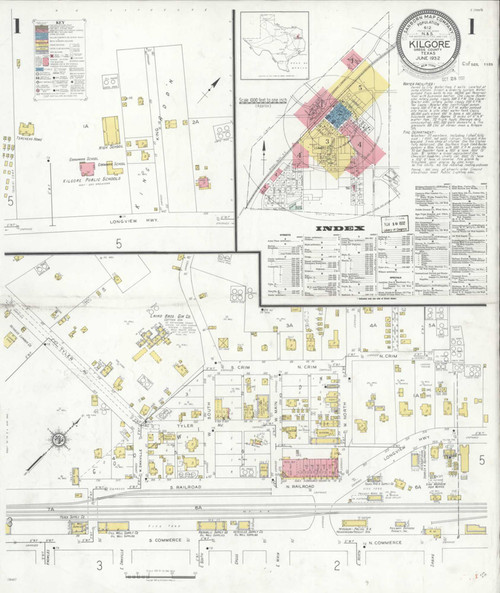 Kilgore Texas 1932 - Fire Insurance Index - Old Map Reprint
