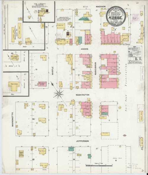 Kosse Texas 1905 - Fire Insurance Index - Old Map Reprint