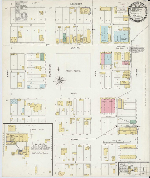 Kyle Texas 1896 - Fire Insurance Index - Old Map Reprint