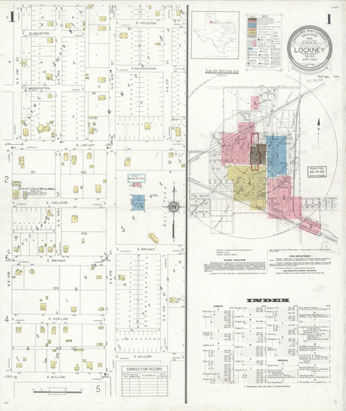 Lockney Texas 1933 - Fire Insurance Index - Old Map Reprint