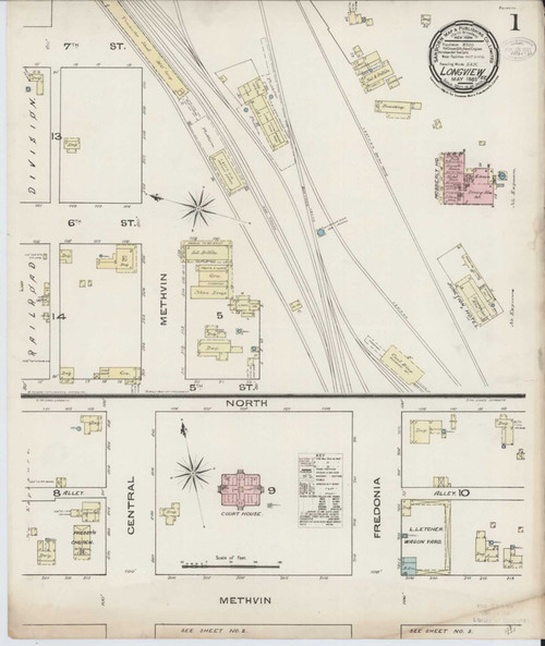 Longview Texas 1885 - Fire Insurance Index - Old Map Reprint