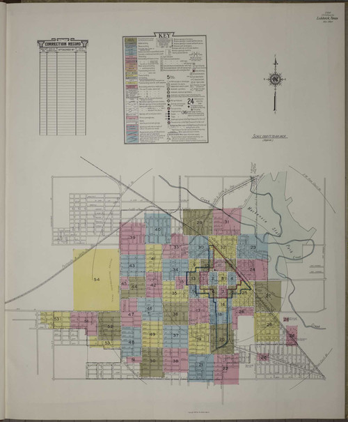 Lubbock Texas 1940 - Fire Insurance Index - Old Map Reprint
