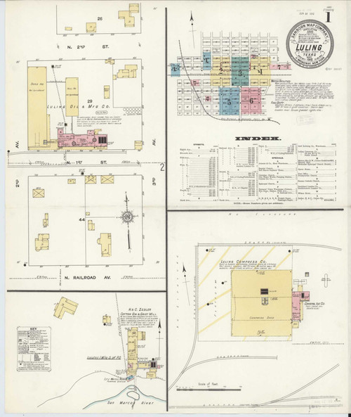 Luling Texas 1912 - Fire Insurance Index - Old Map Reprint