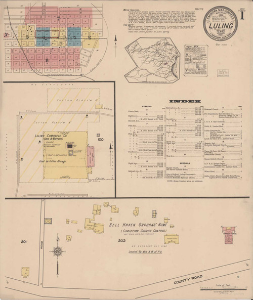 Luling Texas 1921 - Fire Insurance Index - Old Map Reprint