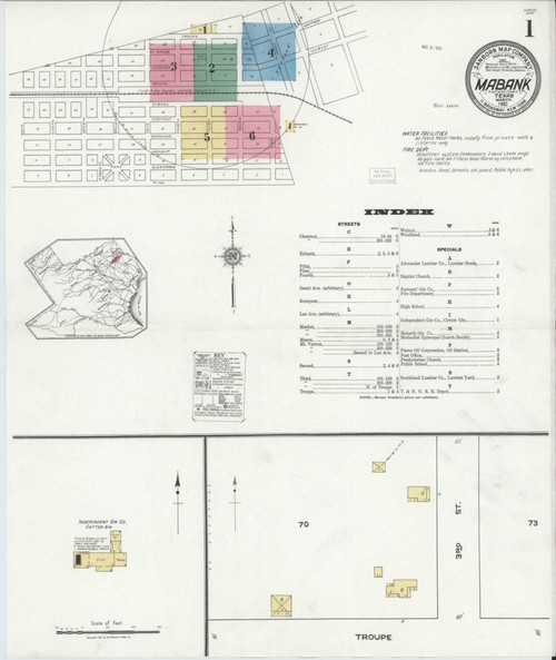 Mabank Texas 1921 - Fire Insurance Index - Old Map Reprint