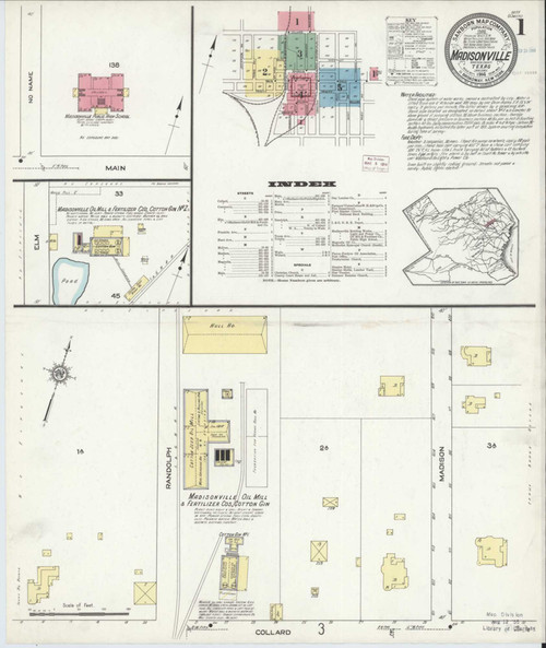 Madisonville Texas 1914 - Fire Insurance Index - Old Map Reprint