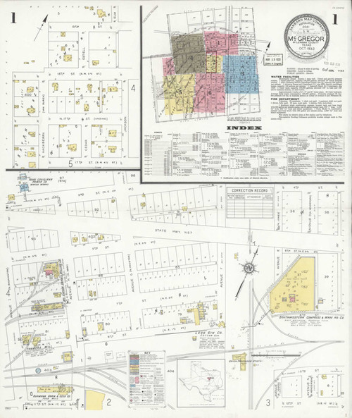 Mcgregor Texas 1932 - Fire Insurance Index - Old Map Reprint