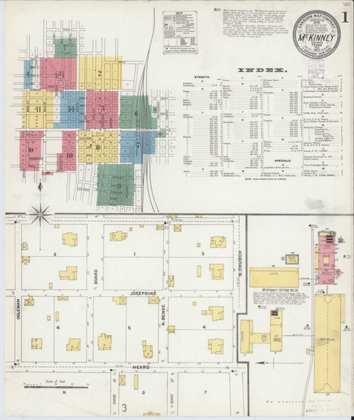 Mckinney Texas 1902 - Fire Insurance Index - Old Map Reprint
