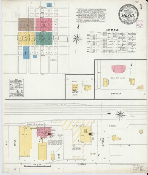 Mexia Texas 1906 - Fire Insurance Index - Old Map Reprint