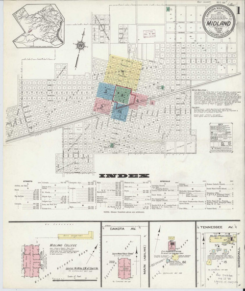 Midland Texas 1914 - Fire Insurance Index - Old Map Reprint