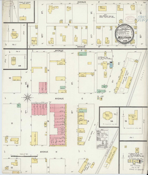 Midlothian Texas 1898 - Fire Insurance Index - Old Map Reprint
