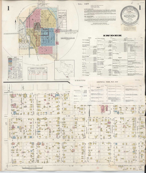 Mission Texas 1949 - Fire Insurance Index - Old Map Reprint