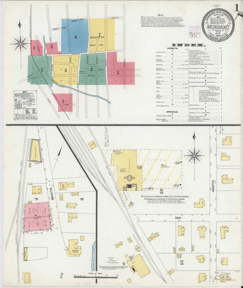 Nacogdoches Texas 1906 - Fire Insurance Index - Old Map Reprint