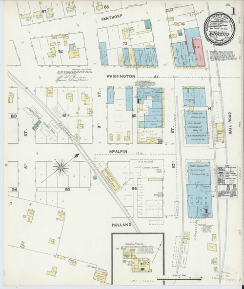 Navasota Texas 1891 - Fire Insurance Index - Old Map Reprint