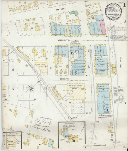 Navasota Texas 1896 - Fire Insurance Index - Old Map Reprint