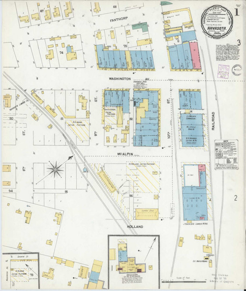Navasota Texas 1901 - Fire Insurance Index - Old Map Reprint
