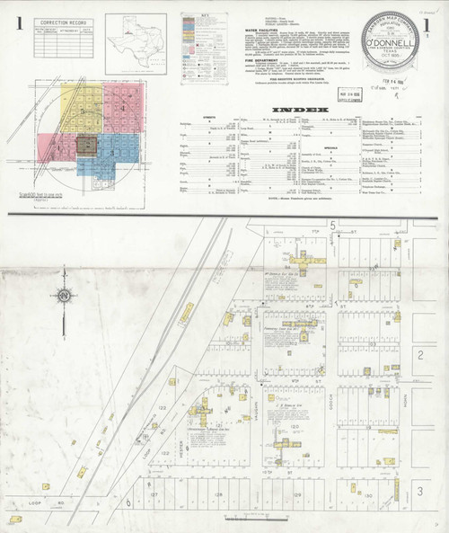 O'Donnell Texas 1935 - Fire Insurance Index - Old Map Reprint