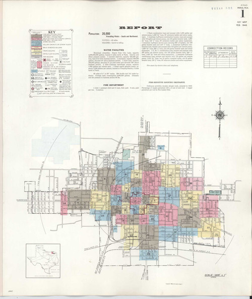 Paris Texas 1950 - Fire Insurance Index - Old Map Reprint