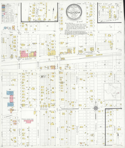 Pasadena Texas 1932 - Fire Insurance Index - Old Map Reprint
