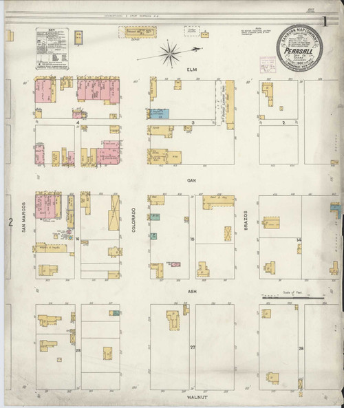 Pearsall Texas 1906 - Fire Insurance Index - Old Map Reprint