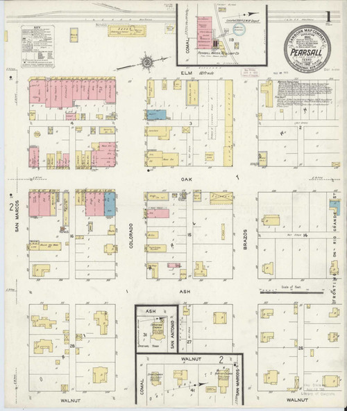 Pearsall Texas 1912 - Fire Insurance Index - Old Map Reprint