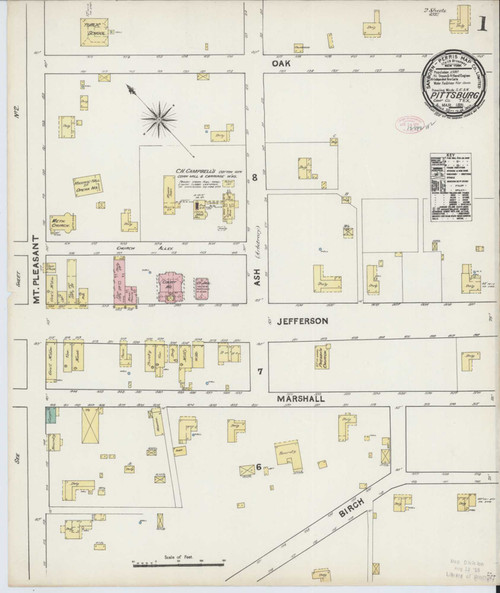 Pittsburg Texas 1891 - Fire Insurance Index - Old Map Reprint
