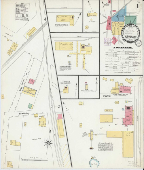 Pittsburg Texas 1901 - Fire Insurance Index - Old Map Reprint