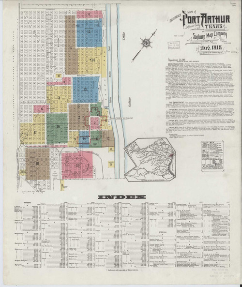 Port Arthur Texas 1918 - Fire Insurance Index - Old Map Reprint